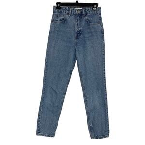 Zara High Rise Jeans Belt Loops 5 Working Pockets Light Blue Wash Size 2